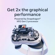 Restored Meta Quest 3S Virtual Reality Headset, Wireless, Mixed Reality, Snapdragon XR2 Gen 2, 256GB