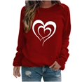thumbnail image 2 of BVOFAR Chandails à Manches Longues de la Saint-Valentin pour Femmes Décontractés Mignons T-Shirts Graphiques Cœur d'Amour Tendance Col Rond Hauts 2025, 2 of 3