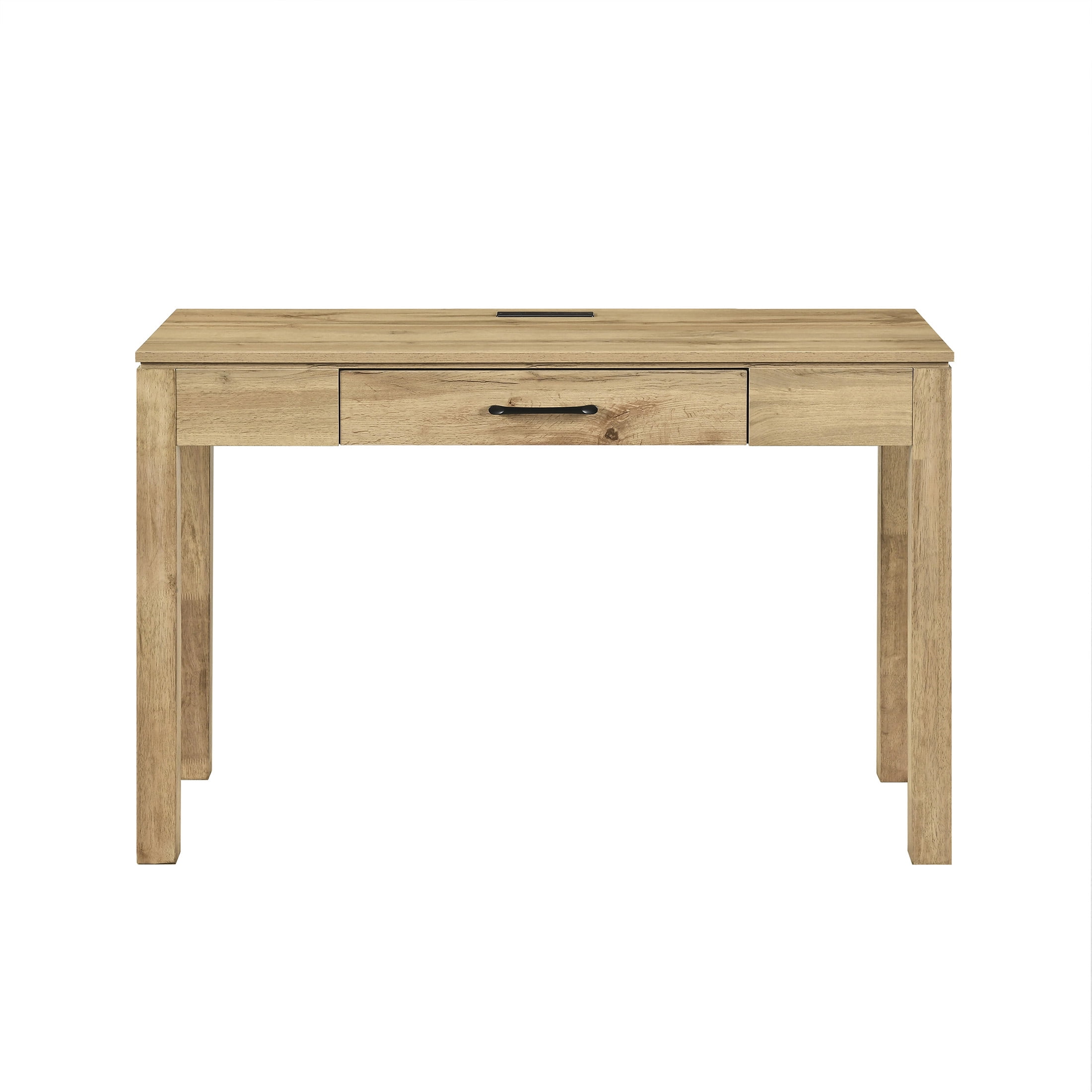OakvillePark Avenshire Wood Rectangle Writing Desk with Power Outlet and USB Charging Port, Natural
