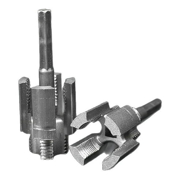 Homemoh 2PCS Integrated Internal & External Pipe Threading Tool, Pipe Thread Cutting Tool for Electric Drill, Pipe Sizes Rethreading Tool (1/2" 3/4")