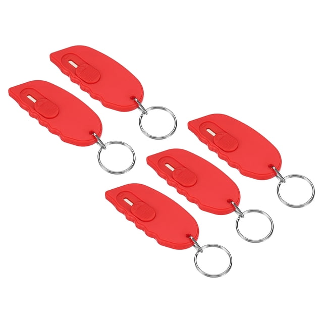 Unique Bargains Mini Portable Box Cutter, Package Opener Small Utility Office Letter Opener Red 5Pack