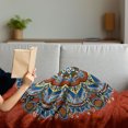 thumbnail image 3 of Mandala Soft Flannel Fleece Throw Blanket, Ukranian Design Half Flower Pattern Swirls and Petals Image, Cozy Plush for Indoor and Outdoor Use, 50" x 60", Burgundy White Blue, by Ambesonne, 3 of 5