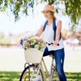 thumbnail image 2 of Bicycle Front Basket Handwoven Kid Adult Bike Handlebar Carrier (Sky Blue), 2 of 8
