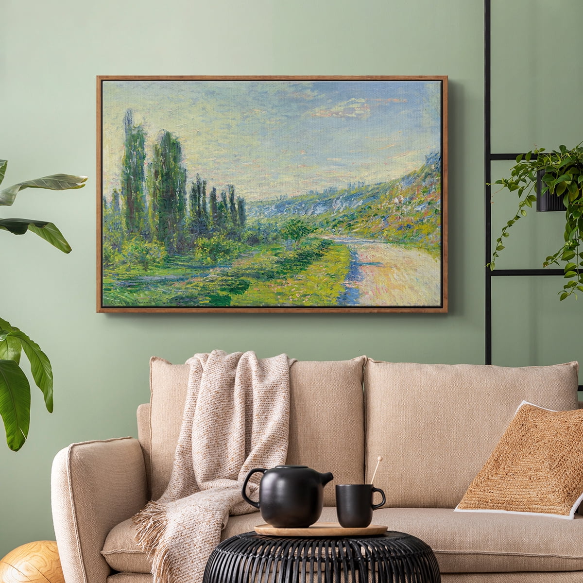 Vintage Landscape-CIV By Wexford Home Framed in Walnut Wood Gallery Wrapped Canvas 27 in. x 41 in.