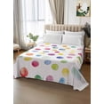 thumbnail image 2 of Colorful Polka Dot Flat Sheets Only California King Size, Soft Breathable Bed Top Sheets for Mattress, Rainbow Polka Dot Watercolor Luxury Bedding Flat Sheets for Home Hotel Bedroom Bed Protection, 2 of 9