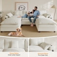 thumbnail image 6 of Ucloveria 116.5" U-Shaped Modular Sectional Couch With Ottoman, Cup Holders & Charging Ports - Chenille Cloud Couch, 5-Seat Deep Seat Sofa For Living Room, Apartment,White, 6 of 9