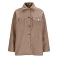 thumbnail image 5 of ClodeEU Womens Oversized Lapel Button Down Jacket ,Casual Long Sleeve Trendy Shacket Jacket Coffee,Womens Plus L, 5 of 8