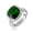Green, variant on Square Halo Clear Cubic Zirconia Split Shank Ring Rhodium Plated Sterling Silver Size 8