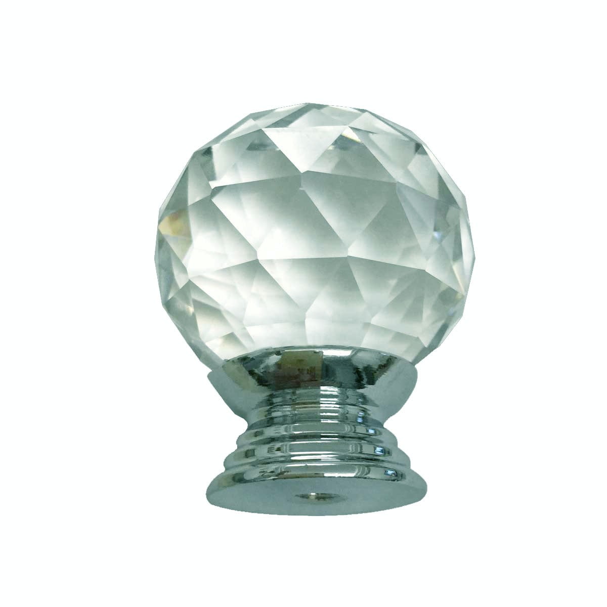 Clear Glass Cabinet Knobs Round 1.5 Inch Projection, 30mm dia. 10 pcs