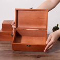 thumbnail image 4 of Vintage Style Wooden Storage Box Portable Wood Desktop Wooden Memory Chest Jewelry Box Trinket Organizer M, 4 of 8