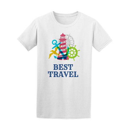 Best Travel Lighthouse Design Tee Men's -Image by (Best Travel Logo Design)