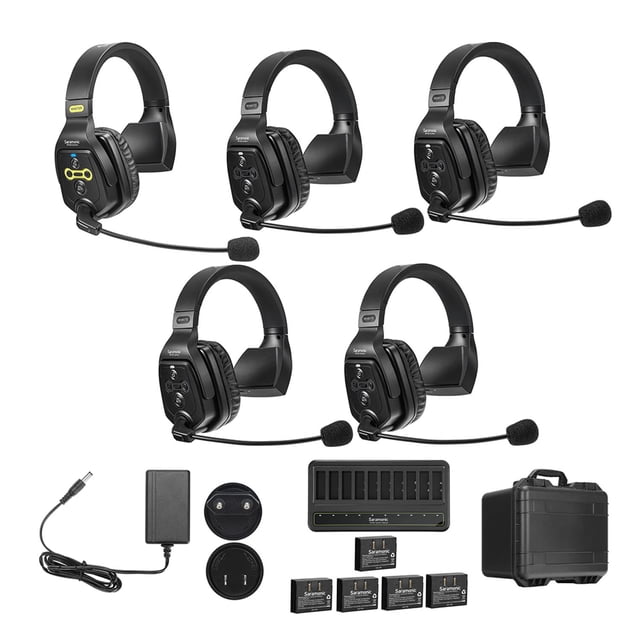 Sistema de intercomunicación inalámbrico Saramonic Witalk-WT5s para 5 personas con auriculares