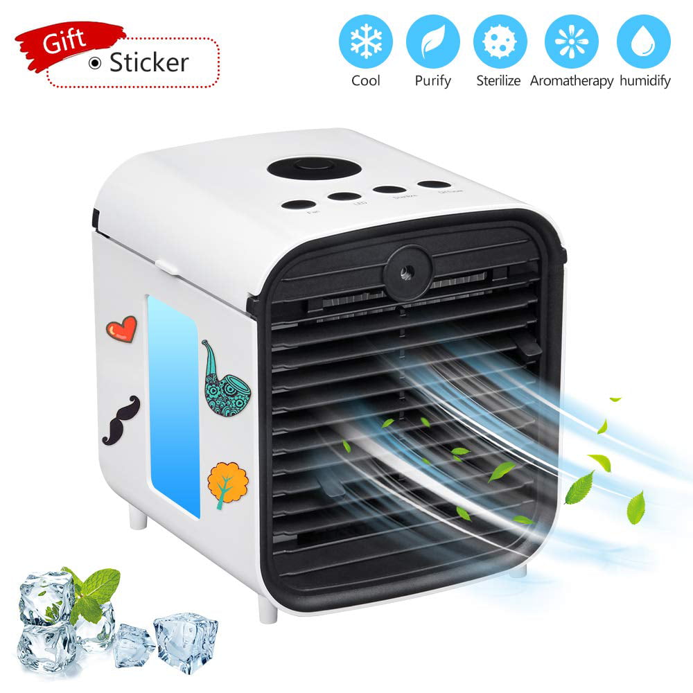 Mini Air Conditioner, Portable Mini Cooler Upgrade Model, Air-Conditioner with USB, Mini Desktop Table Fan with 3 Different Speeds, Indoor Outdoor