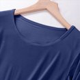 thumbnail image 4 of larppty Women Lightweight Pajamas Tops Long Sleeve Plain Lounge T-Shirt Crewneck Soft Pajama Shirts Sleep Tunics Tee (Dark Blue, M), 4 of 5