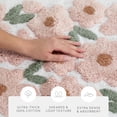 thumbnail image 5 of Noble Linens Floral Pattern Cotton Bath Mat, 24 in x 17 in, Blossoms Pink, 5 of 11