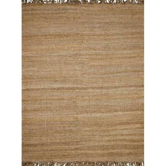 BoutiqueRugs Oaks Bohemian Natural Jute Area Rug - Farmhouse Hand Woven Tassel Carpet for Living Room, Bedroom - Beige, Brown, Tan - 5' x 7'6" (5x8 Area Rug)