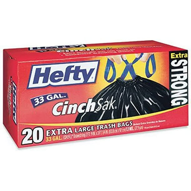 Hefty 20 Count 33 Gallon Cinch Sak® Extra Large Trash Bags E86725