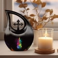 thumbnail image 3 of MUKTIVE Colourful Guitar Urn for Human Ashes Adult Father & Mother, Burial Combo Sets Urns for Male & Female, Black Decorative Urn for Men Ashes, Urns for Funeral, (1 Large 10 ", 4 Keepsake 3 "), 3 of 7