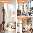 thumbnail image 3 of Coat Rack Stand with 3 Height Options and 8 Hooks Wooden Tall Freestanding Coat Rack for Home, Office, Entryway, Hallway, 3 of 7