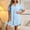 Light Blue1, variant on Women's Casual Fashion Solid Color Ice Silk Wrinkle V-Neck Short Sleeve Shift Dress Perfect for Summer Wear S-XXL