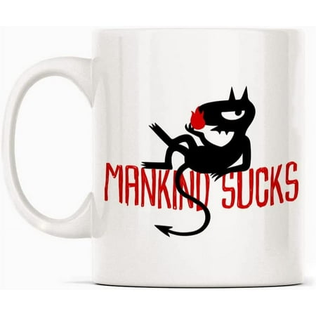 

Luci Disenchantment Mankind Sucks Funny Life Quote Mug Gift White Funny Sarcasm Coffee Cup Novelty