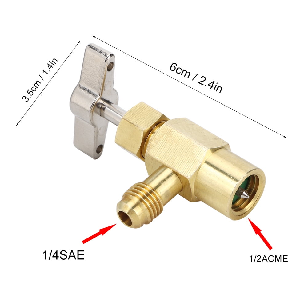 EOTVIA Air Conditioner Tool,R134A Female Thread 1/2ACME Air Conditioning Refrigerant Bottle Can Opener Valve Air Conditioning Tool