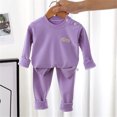 thumbnail image 3 of TAIAOJING Girls Boys Toddler Soft Pajamas Toddler Soild Long Sleeve Kid Sleepwear Sets 12-18 Months, 3 of 3