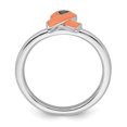 thumbnail image 2 of 925 Sterling Silver Orange Awareness Ribbon Stackable Ring Awarenes, 2 of 7