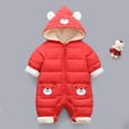 thumbnail image 2 of Kaemgyyd Newborn Baby Fleece Lined Outfit Infant Girls Boys Cute Print One-Piece Jumpsuit Hooded Zipper Romper Winter Clothes, 2 of 3