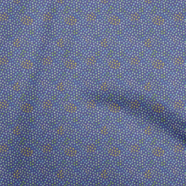oneOone Cotton Flex Medium Blue Fabric Dot Craft Projects Decor Fabric Printed By The Yard 40 Inch Wide