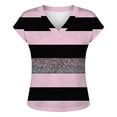 thumbnail image 4 of DHFJKG Womens Satin Top Floral Printed V Neck Short Sleeve T Shirt Loose Fit Casual Dressy Wear Versatile Tops, 4 of 4