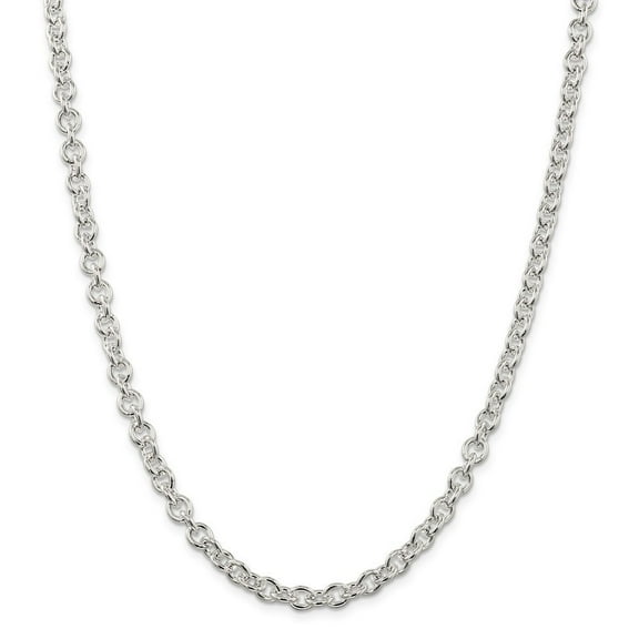 Sterling Silver Rolo Chain Necklace - 36.6 Grams - 20 Inch - 6.1mm - Lobster Claw