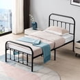 thumbnail image 3 of Fulljojor Steel Platform Bed Metal Platform Twin Bed Frames with Headboard, 3 of 7