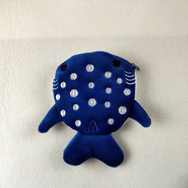 Monedero de tiburón de dibujos animados para niños, bolsa de peluche con cremallera, embalaje de cable de datos, colgante de joyería, pequeños regalos