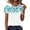 Green-1, variant on Womens Short Sleeve Casual Blouses Pleated Front Floral Butterfly Print Top Polyester Spandex White,Size XL