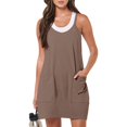 thumbnail image 2 of VBARHMQRT Summer Dresses for Women 2024 Vacation with Pockets Women Summer Sleeveless Mini Dress Casual Short Sundress Workout Tennis Onesie with Pockets Black Dresses for Women Plus Size Formal, 2 of 8