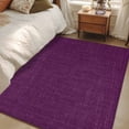 thumbnail image 5 of 2.7x5 Washable Area Rug, Vintage Dark Non-Slip Rectangle Rug for Bedroom Bedside, Purple Linen Texture Farmhouse Indoor Floor Mat for Home Decor, 5 of 9