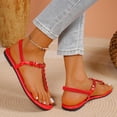 thumbnail image 5 of Women Pearl Casual Sandals, Comfortable Soft Non-Slip Beach Shoes, Breathable Summer Footwear, Stylish Round Toe, Ideal for Daily Outdoor Indoor Wear Red, 5 of 8