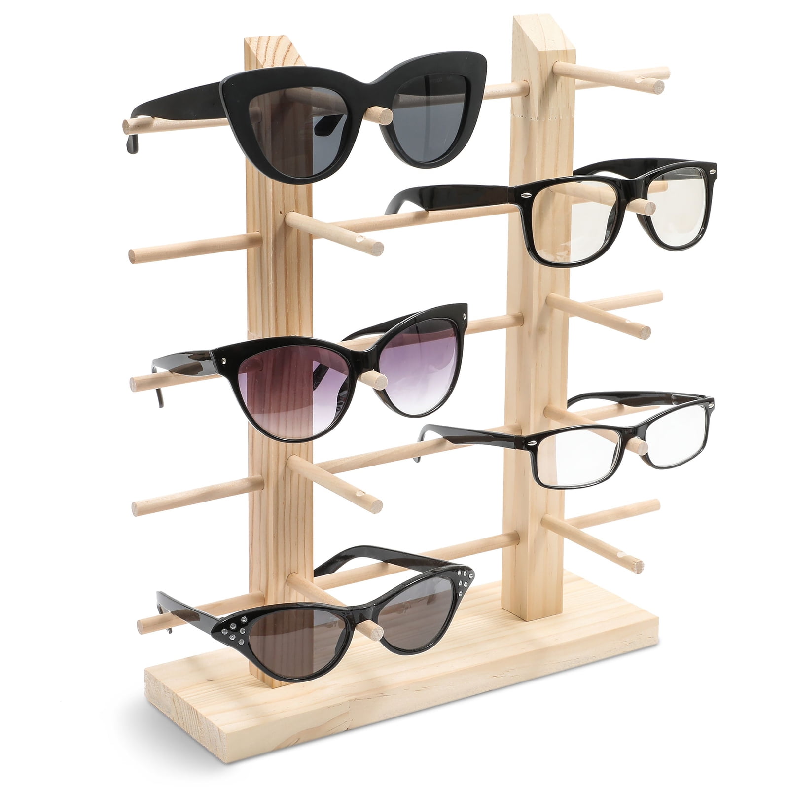 3-6 Tiers Sunglasses Glasses Rack Retail Display Stand Shown Holder Black/White
