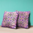 thumbnail image 3 of Amrita Sen Designs  18 x 18 in. Paisley Leaf Geo Duo Broadcloth Indoor & Outdoor Zippered Pillow - Pink, Blue & Green, 3 of 6