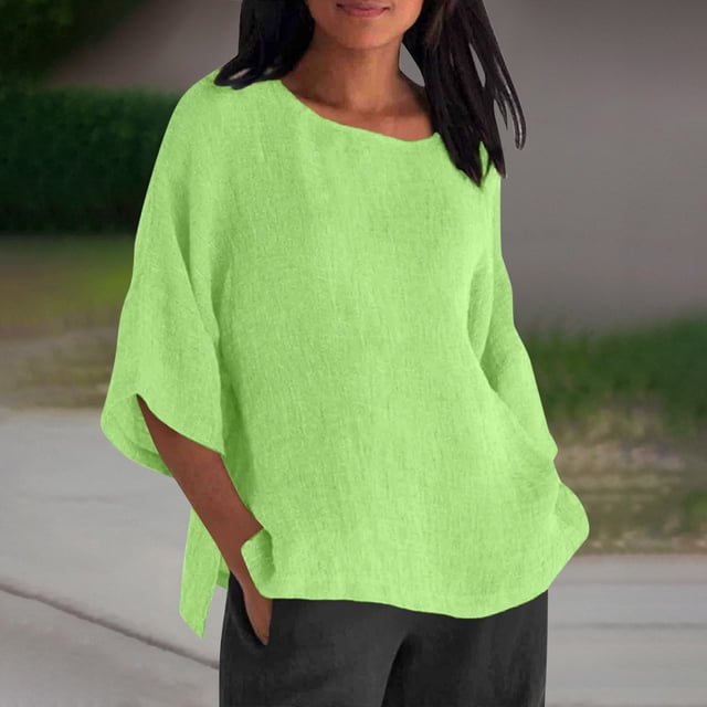 Haut à Manches Courtes Col Rond Uni pour Femmes, T-Shirt Rayé, Vêtements de Sport pour Femmes Juniors