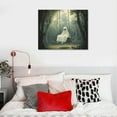 thumbnail image 5 of JRXY Vintage Cute Ghost Poster Halloween Canvas Wall Art Funny Ghost on A Swing in The Forest Home Office Decor 16x12in, 5 of 6