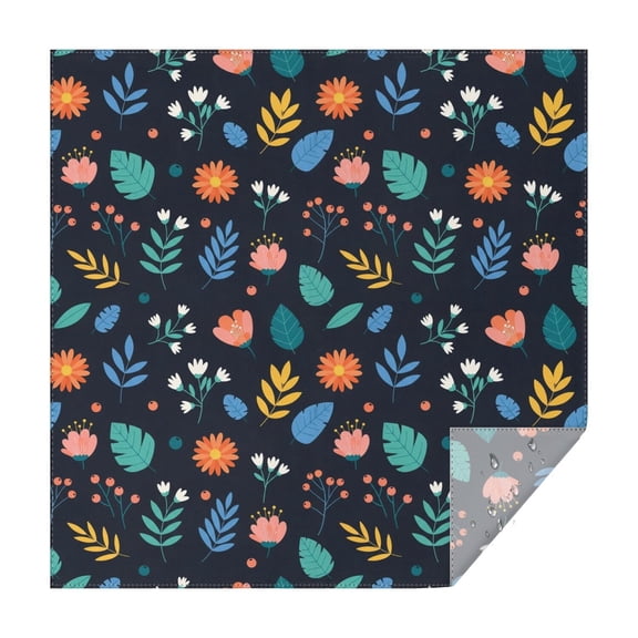 Pioneer Flower Floral Print Pattern Square Tablecloth, Waterproof Wipeable Spillproof Washable Table Cover for Home Kitchen Party Decor, 42"x42"