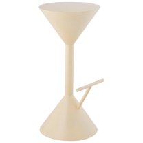 Chronos 29.75" Modern Industrial Iron Hourglass Backless Bar Stool with Foot Rest, Almond