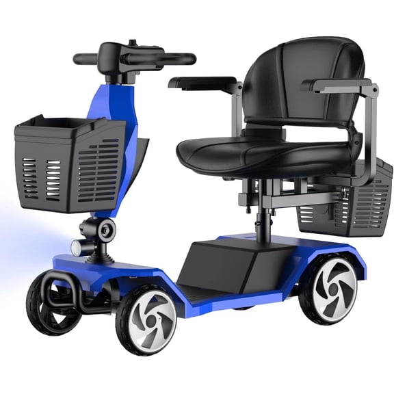 32 Miles Electric Mobility Scooter for Adults, Elderly. 20A Wheelchair Device for Travel. 350 lbs Capacity , 350W Mobility Scooters for Seniors with removable battery and two baskets