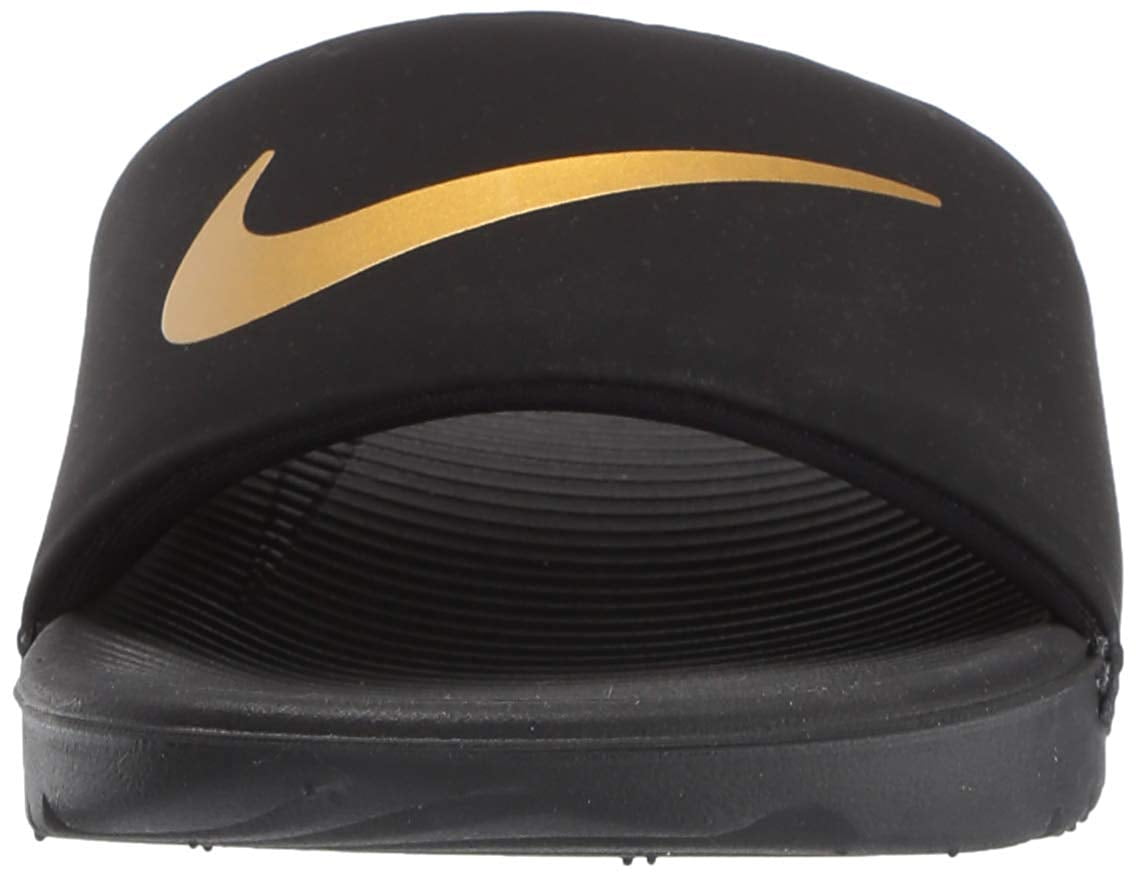 Nike slides gold tick sale
