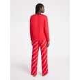 thumbnail image 3 of Joyspun Women's Dreamy Soft Collection Long Sleeve Sleep Top and Straight Leg Pants Pajama Set, 2-Piece, Sizes XS-3X, 3 of 4