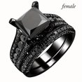 thumbnail image 5 of Fashionable Couple Jewelry Couple Rings Black Cubic Zirconia Ring Men's Stainless Steel Anniversary Gifts,Male,10, 5 of 14
