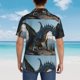 thumbnail image 4 of Fotbe Wild Blue Cool Dragon Camisa Hawaiana para Hombre Unisex – Camisa Casual de Verano con Botones de Manga Corta de Algodón y Lino,Medium, 4 of 7