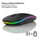 thumbnail image 2 of Mouse Inalambrico Recargable Raton Portatil Bluetooth Y Usb Negro RGB, 2 of 5